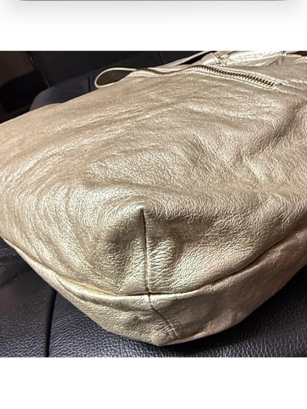Foley + Corinna Metallic Gold Leather Shoulder Bag - Picture 6 of 15